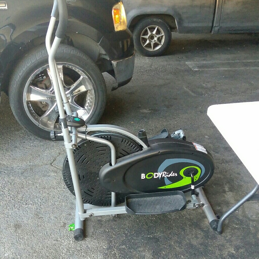 Black and gray elliptical trainer