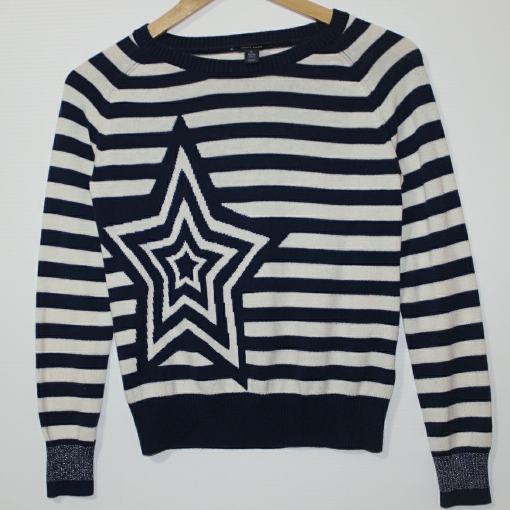 Tommy Hilfiger Whisper White & Navy Pullover