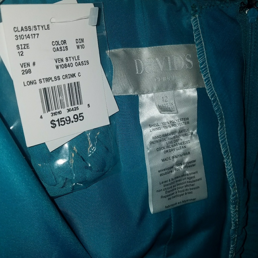 Davids Bridal Teal Dress