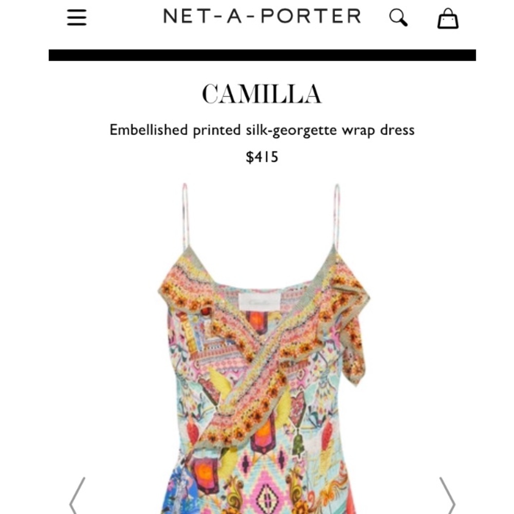Camilla Silk embellished silk wrap dress NEW small