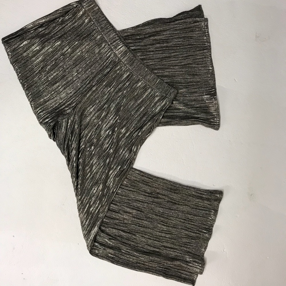 Zara metallic wide leg/sheer pants