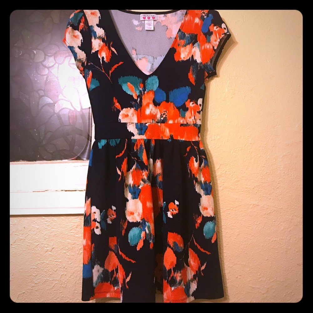 Floral Deep V Mini Dress