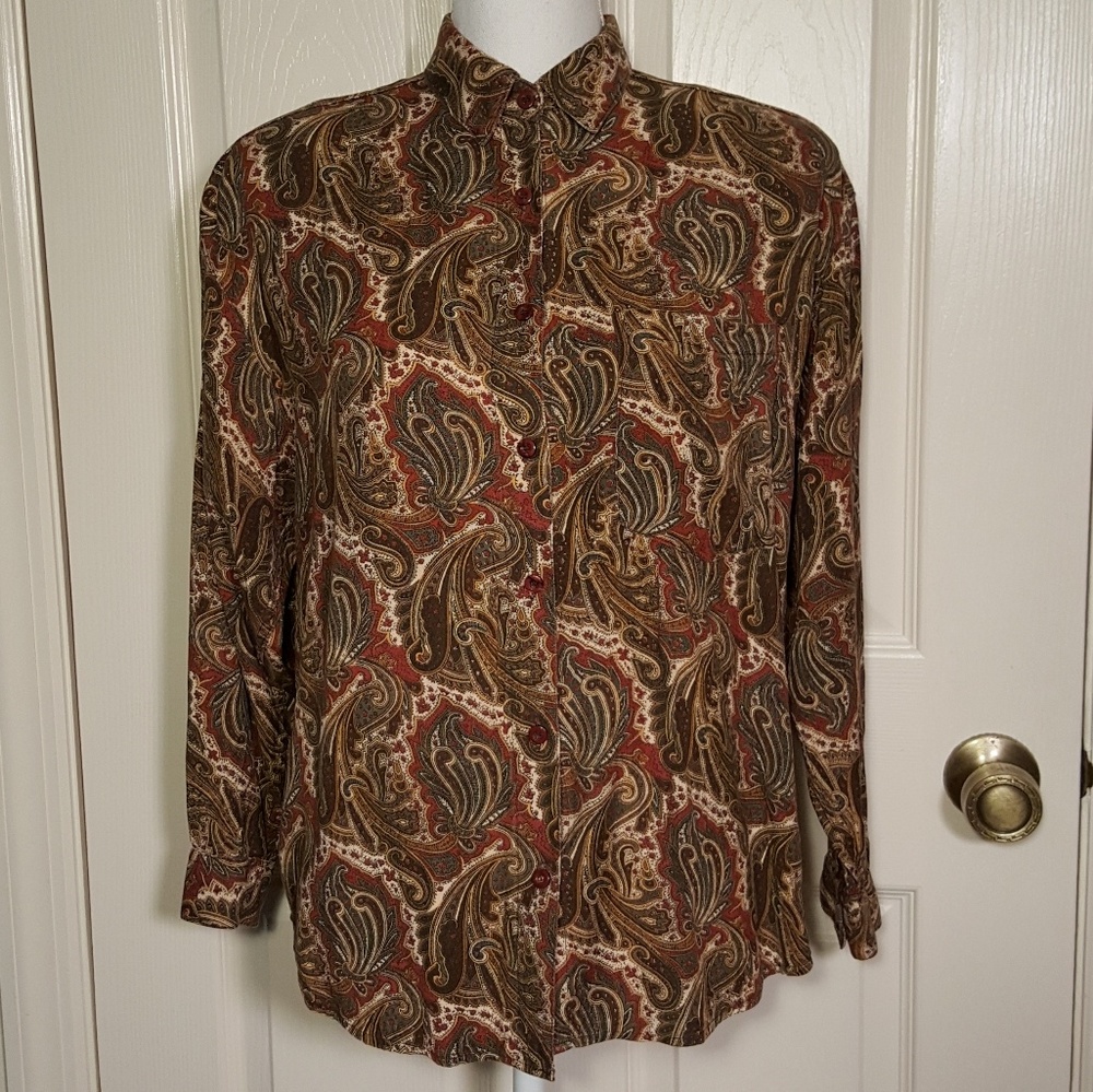 Vintage Take Away Paisley Patterned Blouse