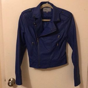 Foreign exchange- Cobalt blue faux Leather jacket