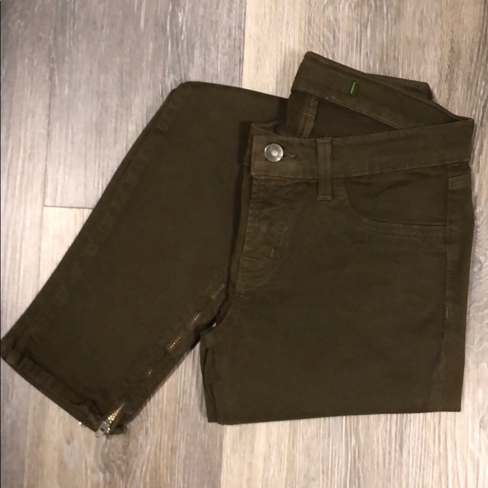 J Brand for Neiman Marcus Skinny Zipper Crop 25