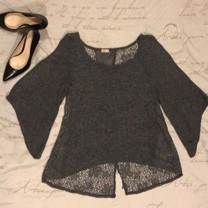 Hollister Sweater w/ Embroidered Lace Wing-Back