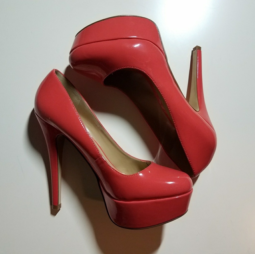 Coral Platform Stiletto Heels