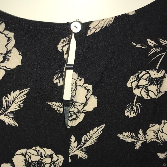 Black Floral Print Sleeveless Dress - Picture 3 of 5