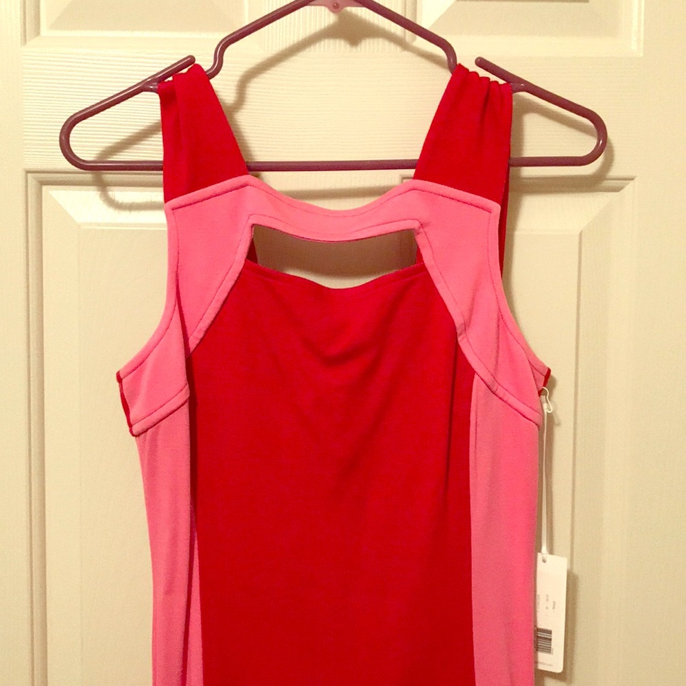Pink and Red cut out dress