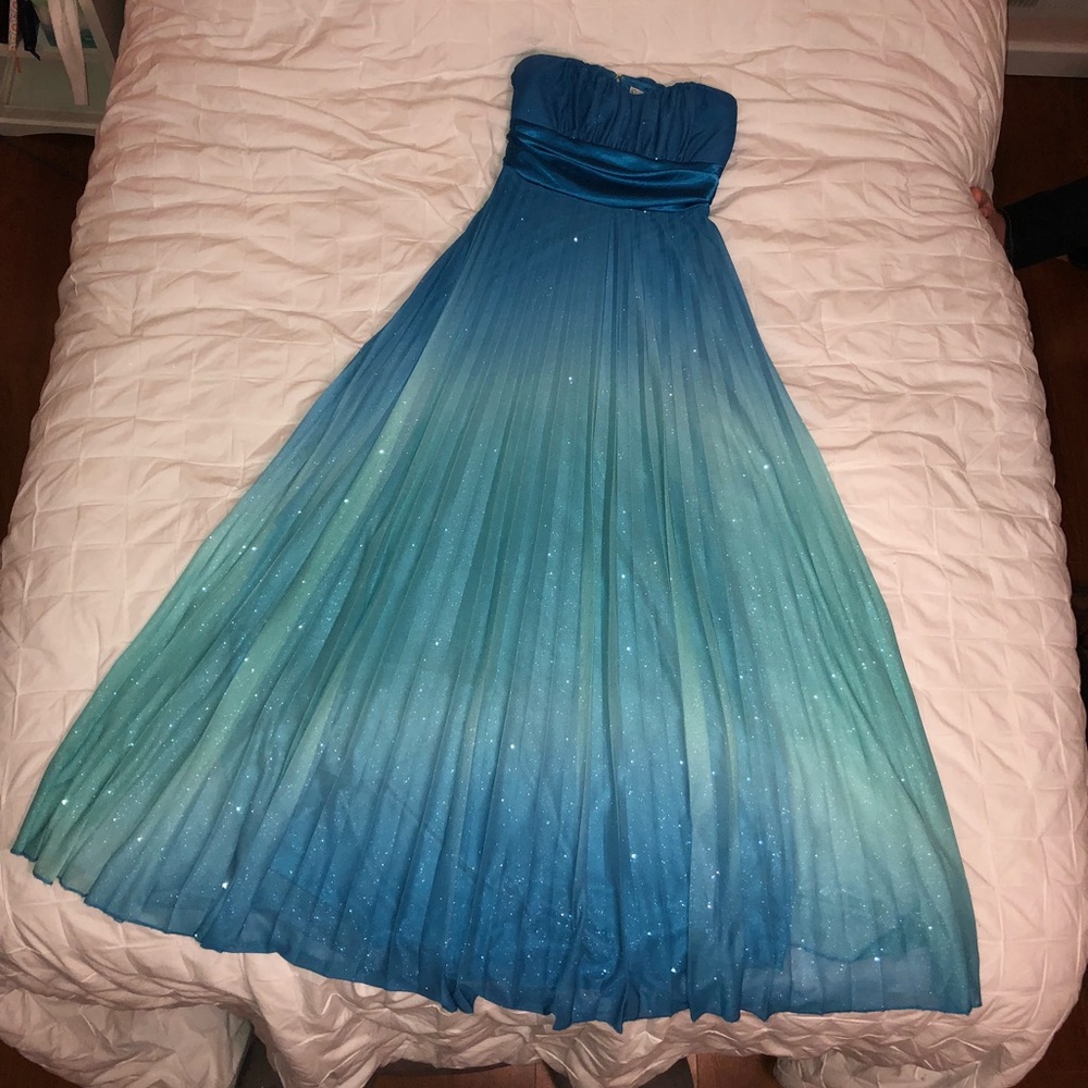 Turquoise Floor Length Gown