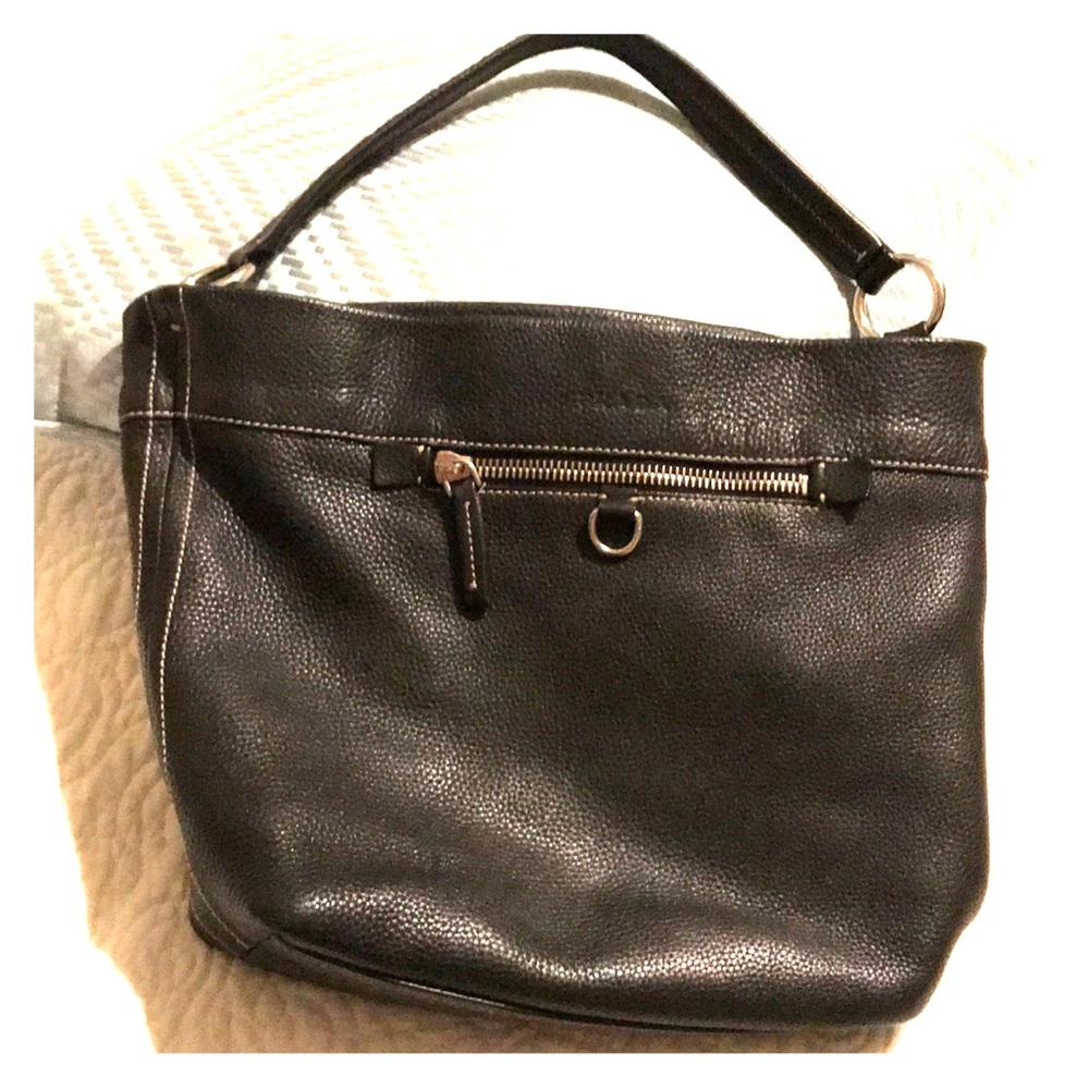 Black leather prada purse