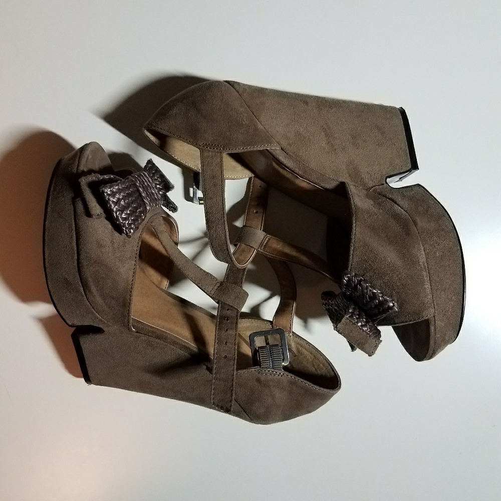 Taupe Wedged Heels