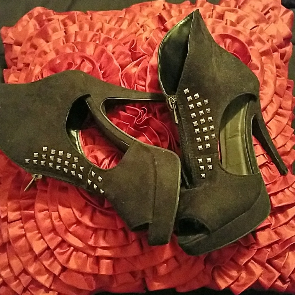 Studded Open Toe Booties