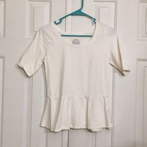White Peplum Top