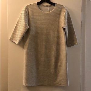 NWT Zara Black/ Ivory Striped  Dress Size S