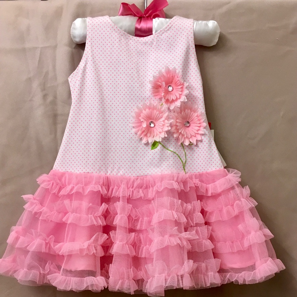 Gifted: 🌸 Kate Mack - Pink Dottie Daisy Dress