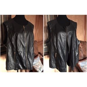 Calvin Klein 3x like leather black Vest