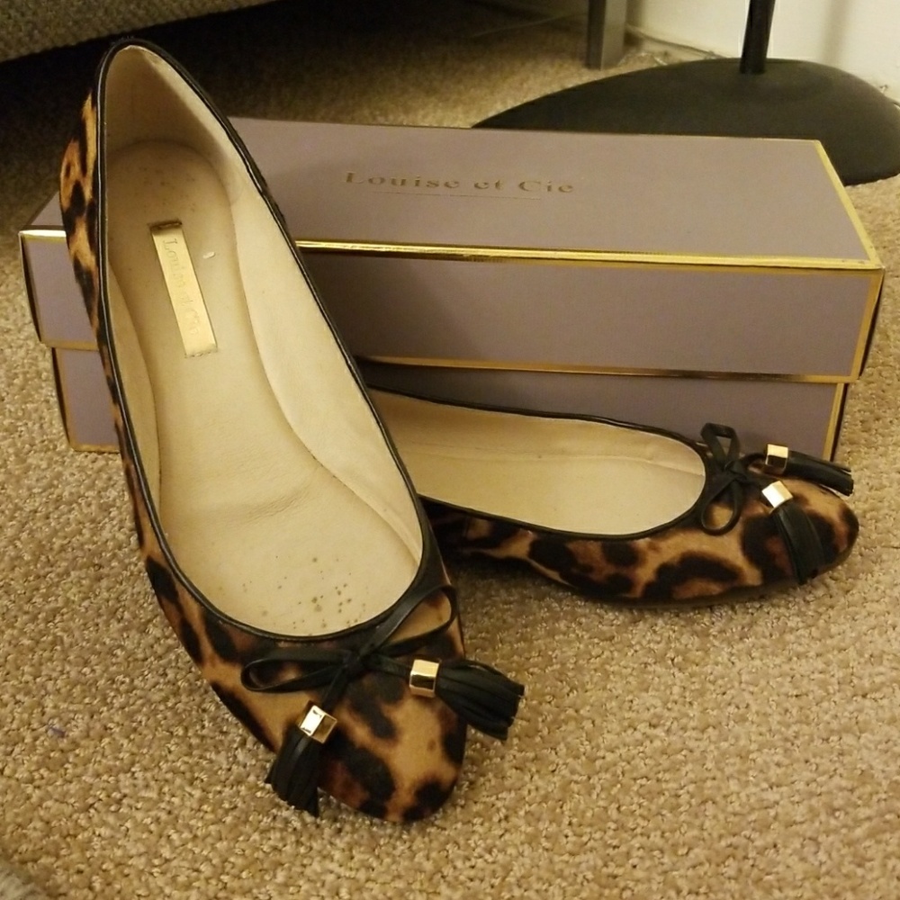 Louise et Cie Aradella Calf Hair Leopard Flats