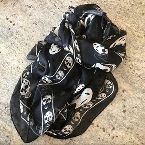 Alexander Mcqueen Classic Skull Silk Chiffon Scarf