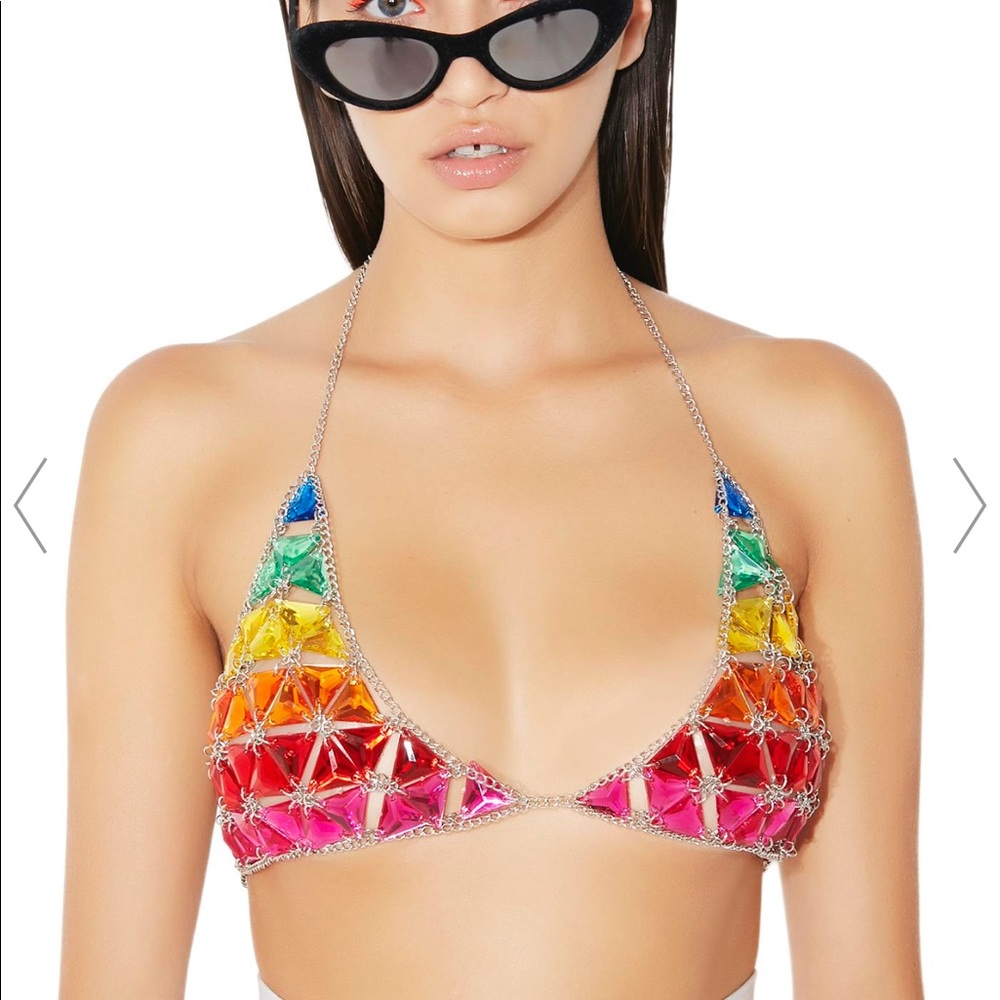 Rainbow Jeweled Bra
