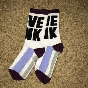 VS Pink crew socks