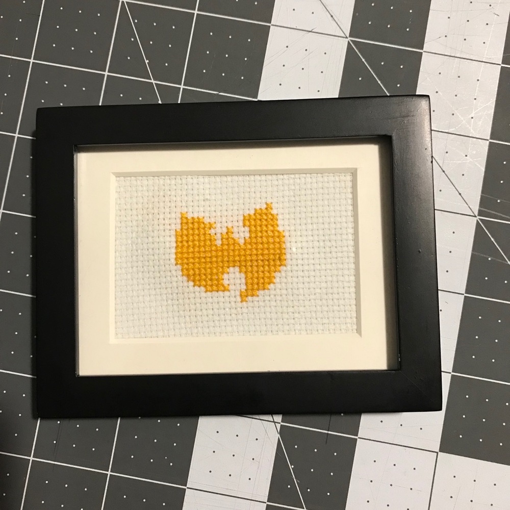 Wu tang cross stitch with frame