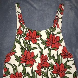 Floral overall romper