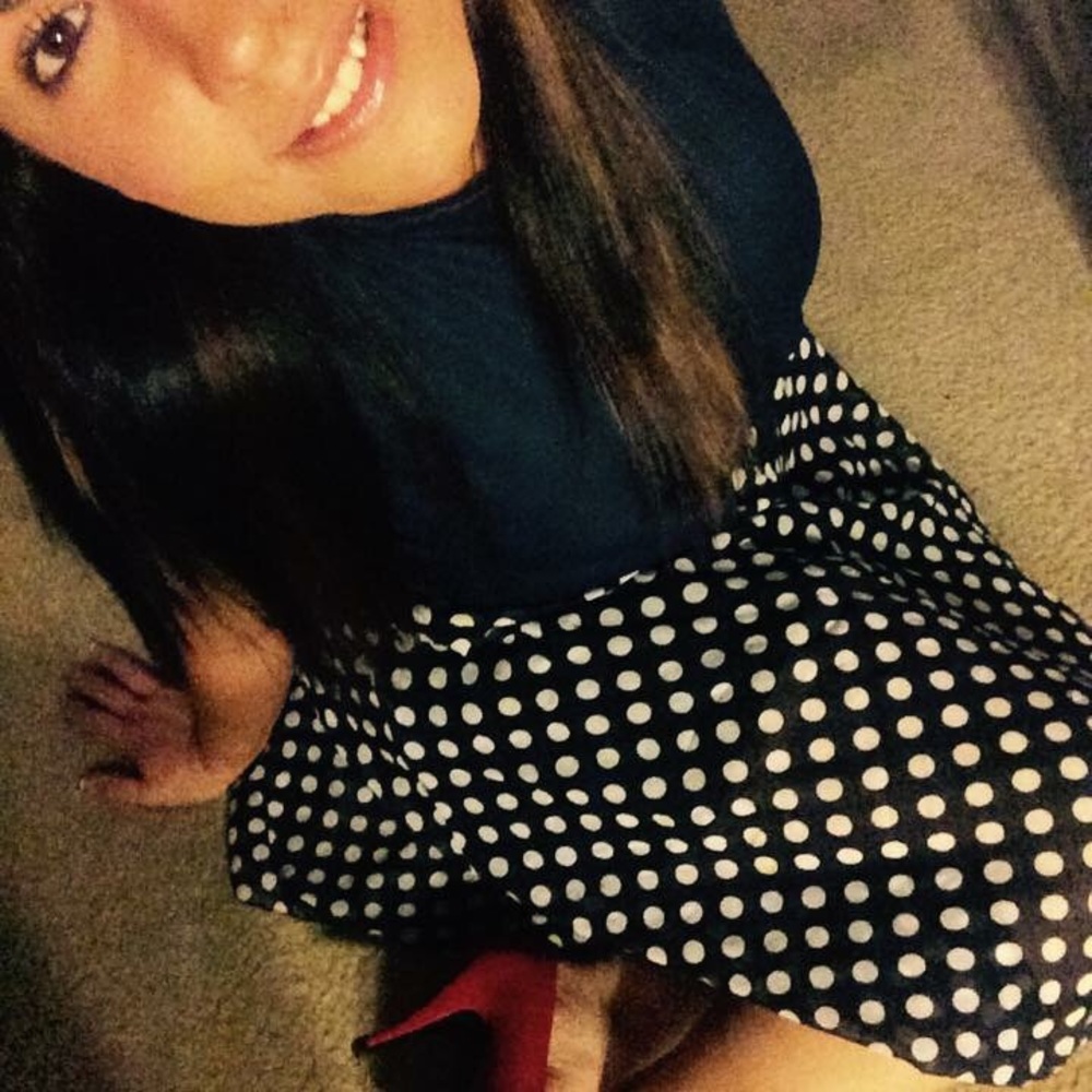 Navy & polka dot dress