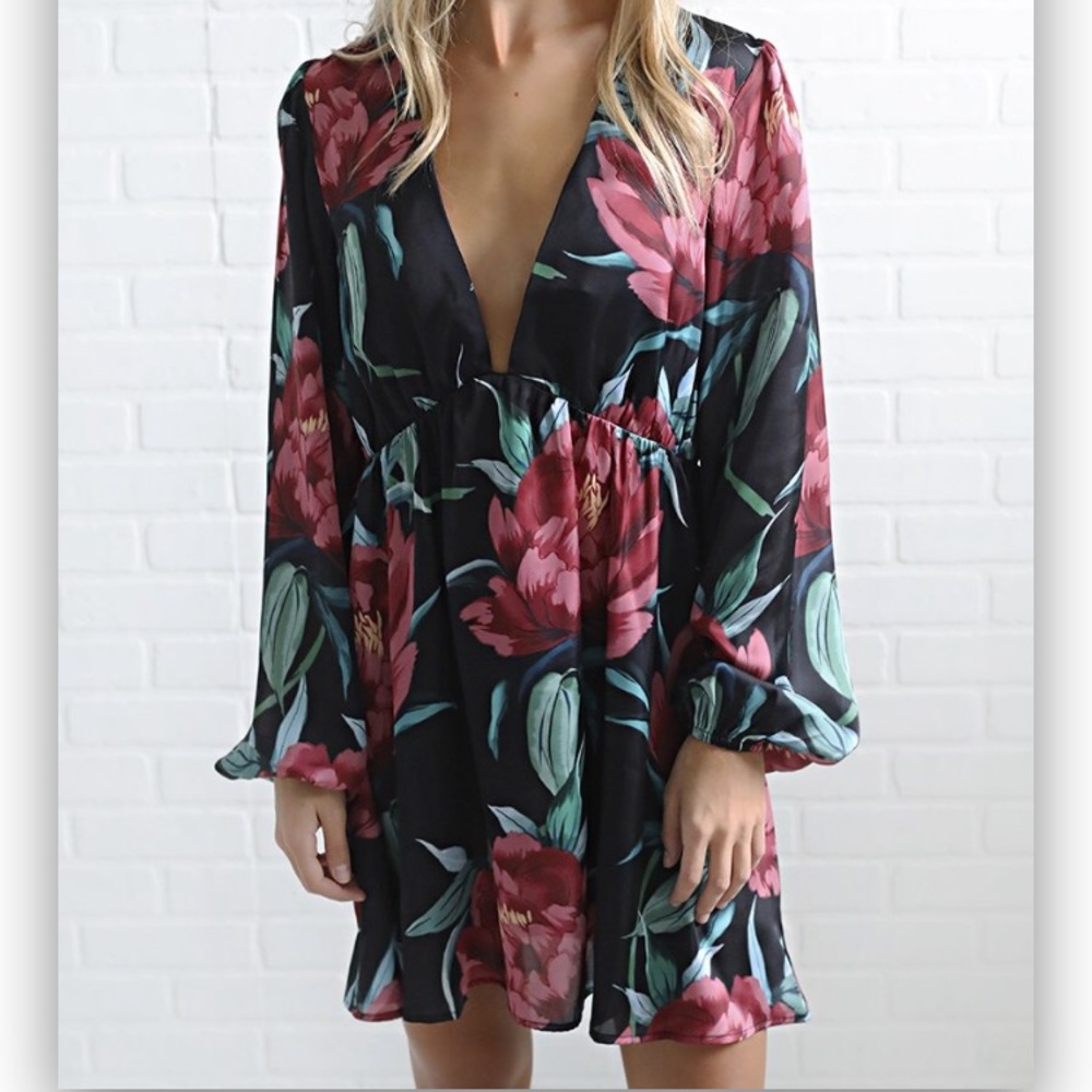 SHOW ME YOUR MUMU: DAKOTA DRESS - RUBY BLOOM SATIN