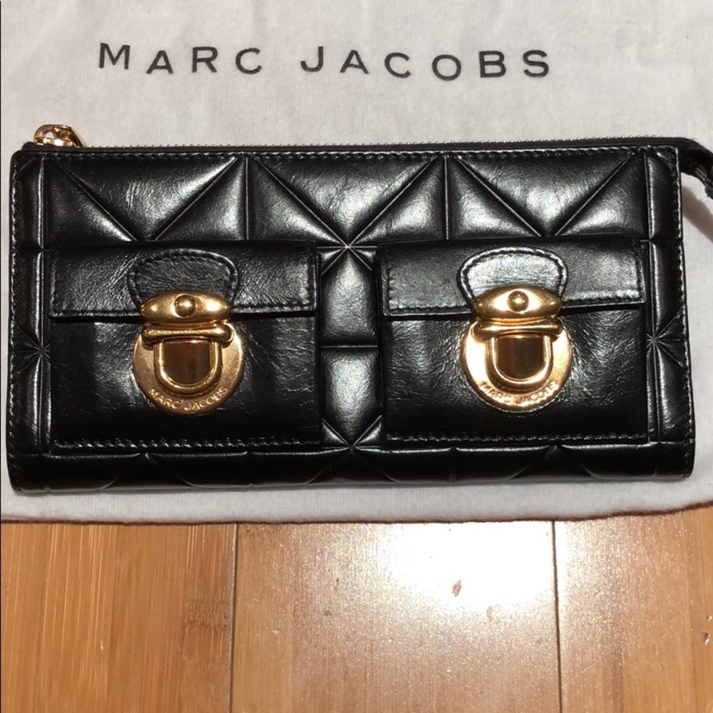 Marc Jacobs calf leather zip clutch