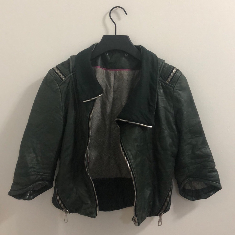 GAR-DE Cropped Leather Moto Jacket