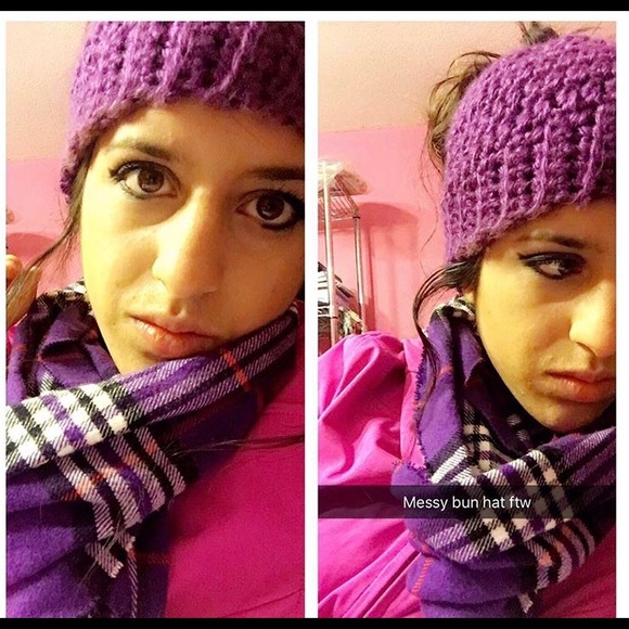 Hand made crochet messy bun hats - Picture 2 of 2