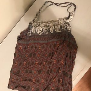 Free people open back halter top