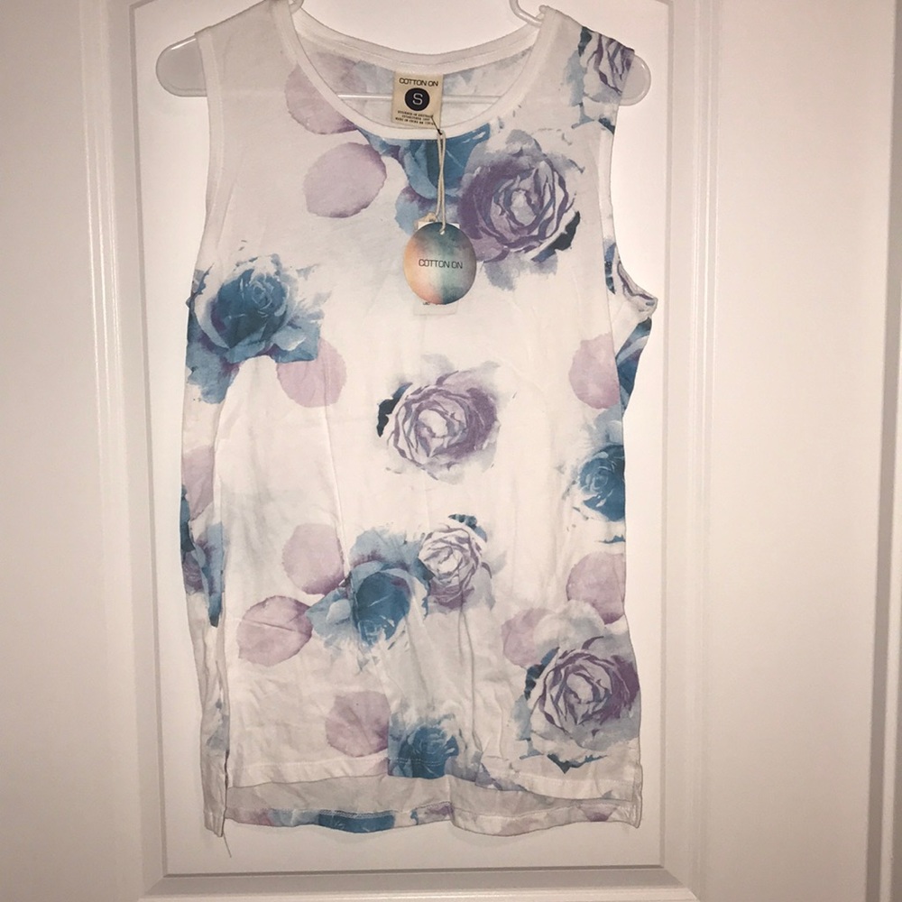 NWT floral print tank small soft flowing