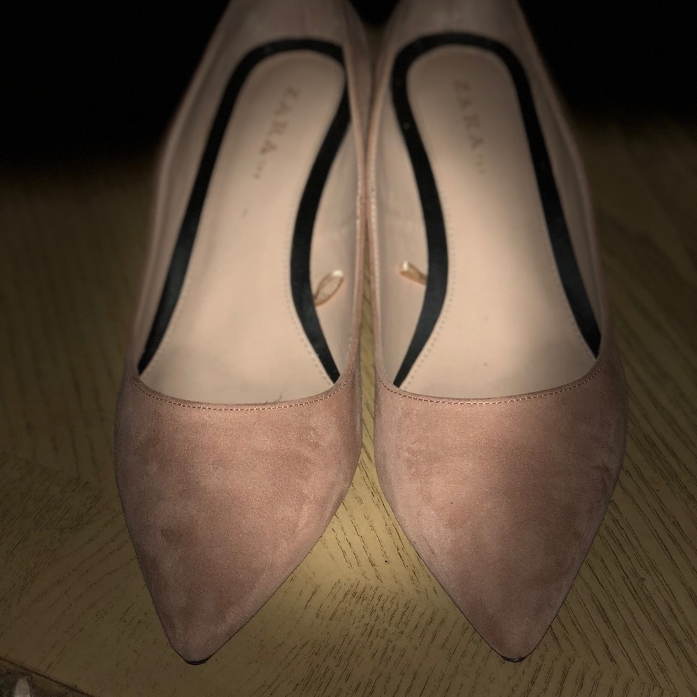 Zara suede chunky heel