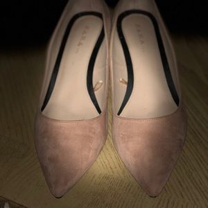 Zara suede chunky heel