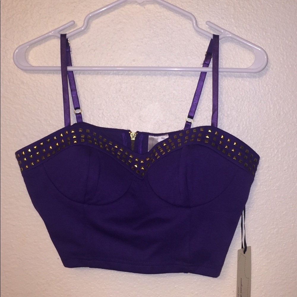 Studded crop top NWT