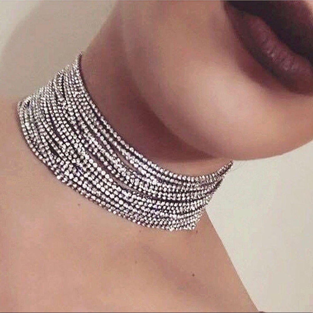 Luxury Rhinestone Choker Crystal Like Necklace