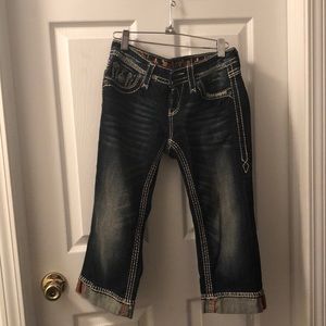 Rock Revival Cuffed Jean Capris