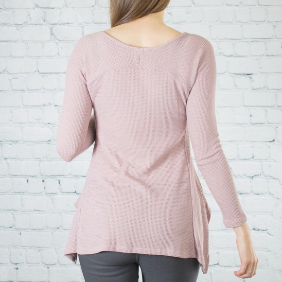 Dusty Pink Waffle Knit Tunic - Picture 3 of 4
