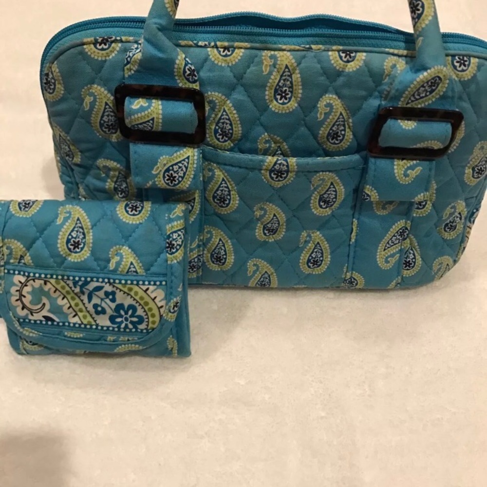 Vera Bradley blue paisley handbag and wallet