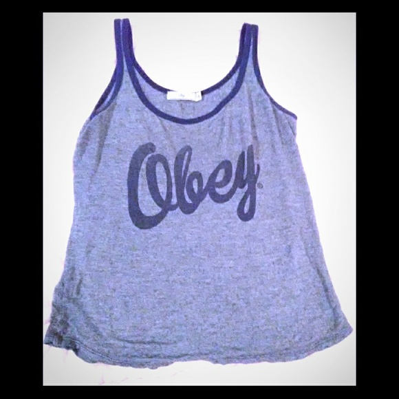 SOLD Obey Striped Tank - Picture 3 of 4