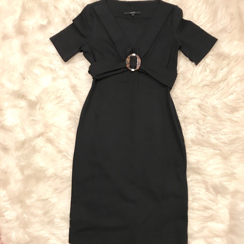 V-neck GUCCI Navy Midi Dress
