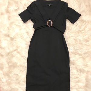 V-neck GUCCI Navy Midi Dress
