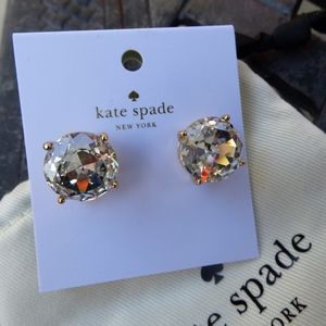 Kate Spade Large Gumdrop Crystal Gold Stud Earring