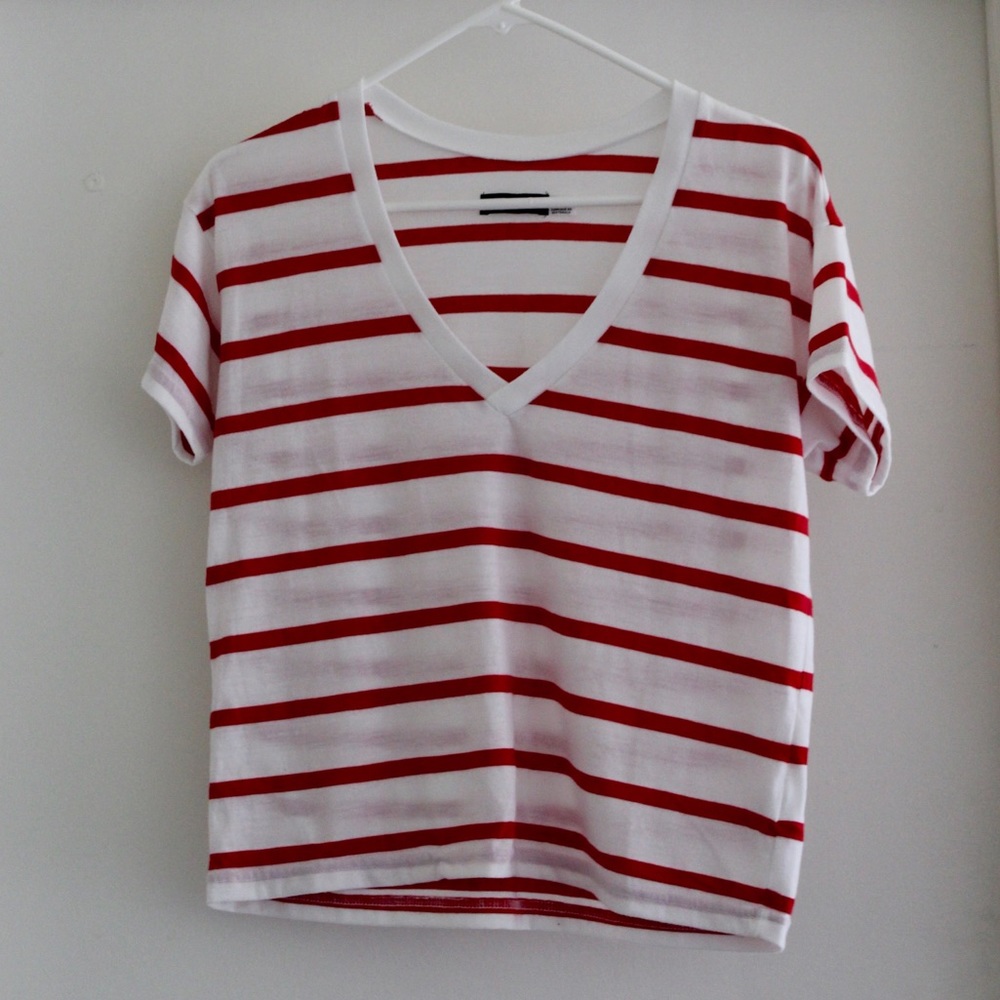 BDG Red and White Striped Tee