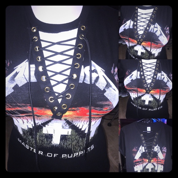 Tops - Metallica Master Of Puppets Lace Up Shirt