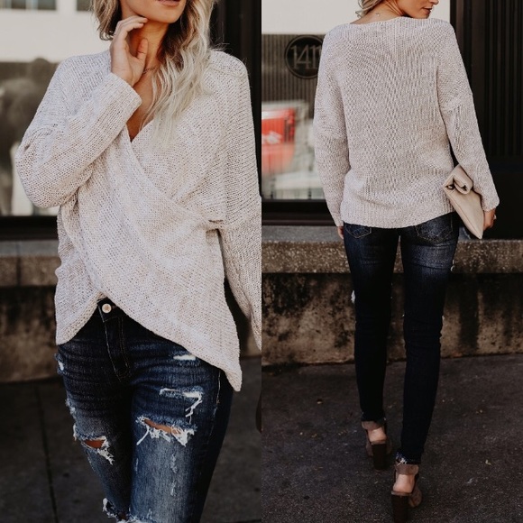 Crossover Surplice Sweater - Picture 3 of 5