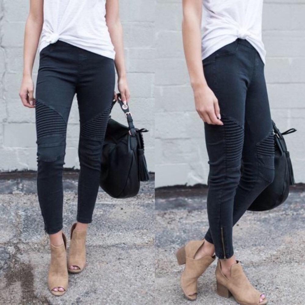 Stretchy Black Biker/Moto Pants! - Picture 2 of 7