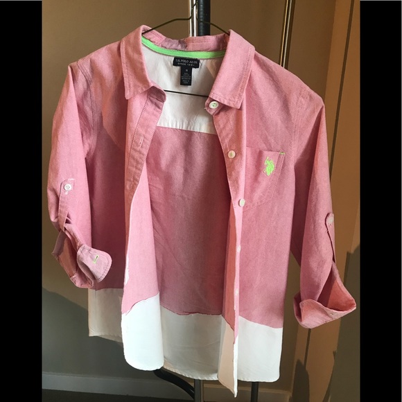 ⭐️US Polo Women’s Shirt pink/white - Picture 6 of 7